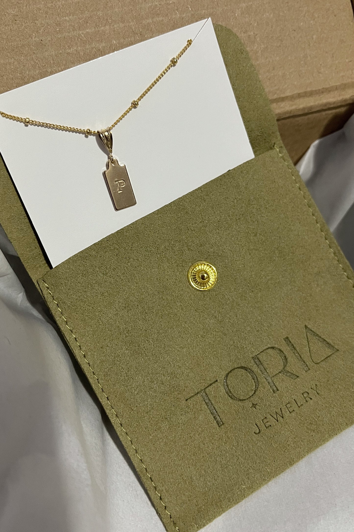 Initial Necklace Gold Celeste Chain