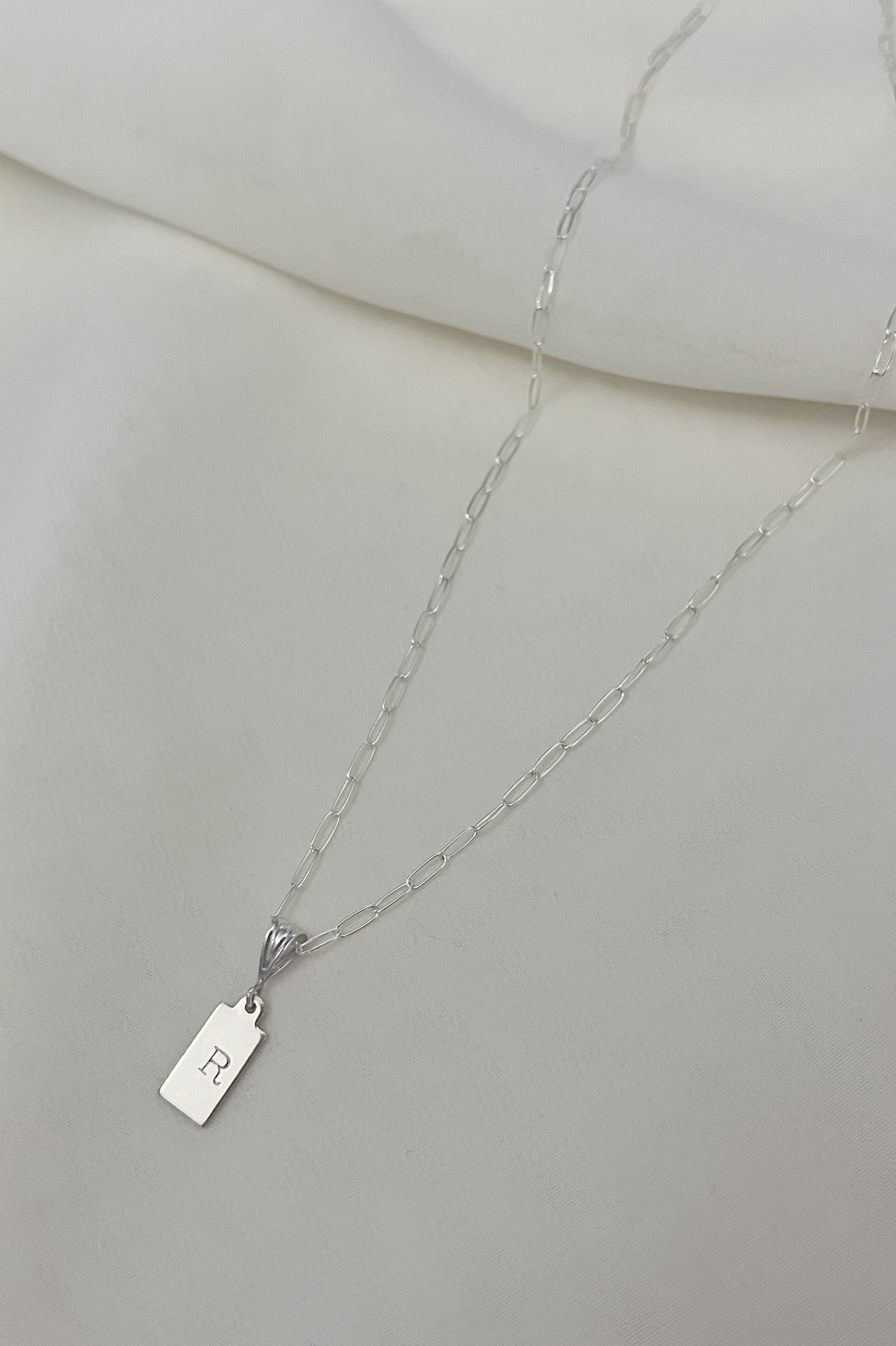 Initial Necklace Silver Piper Chain