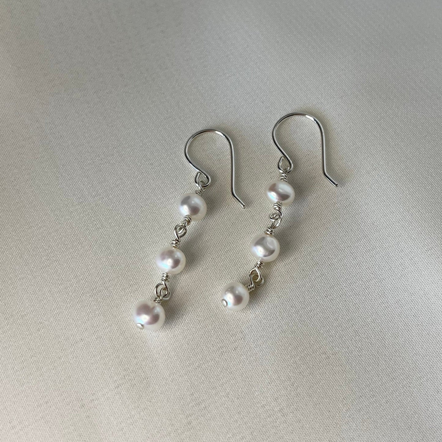 Trio Pearl Drop Earrings