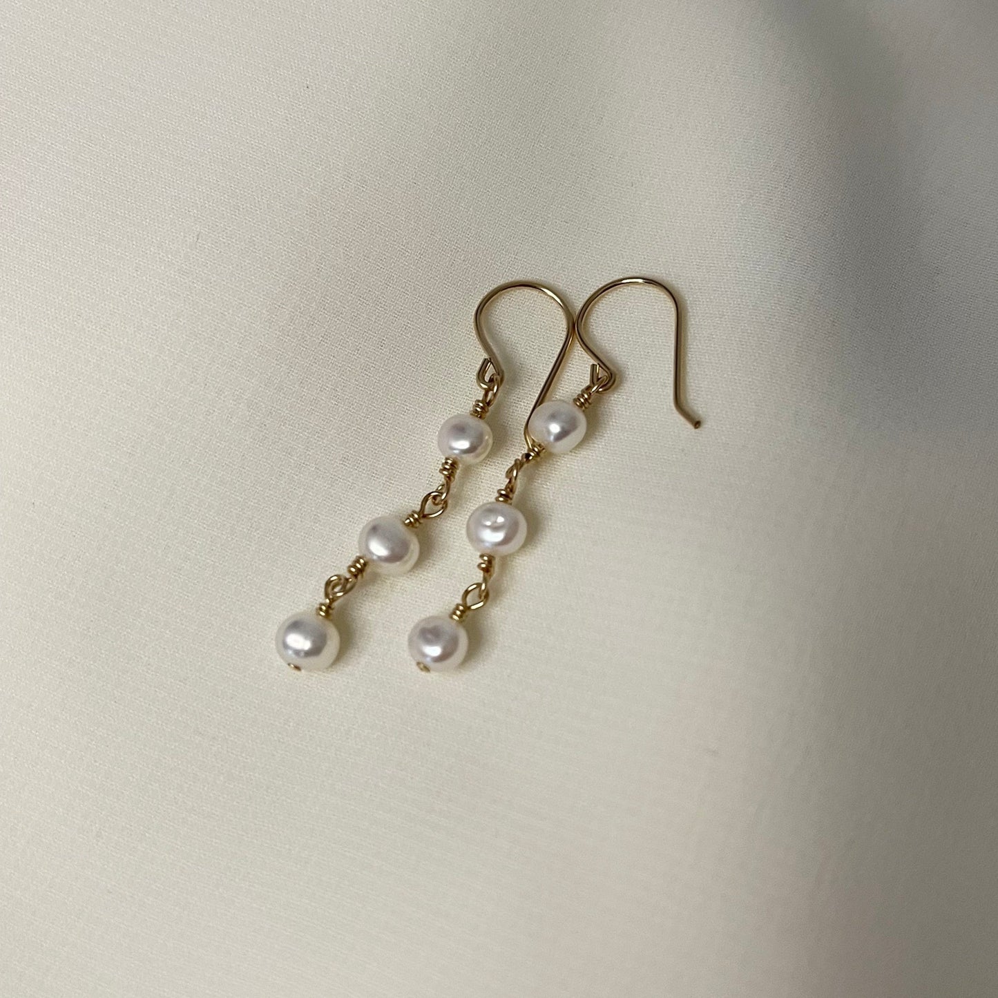 Trio Pearl Drop Earrings