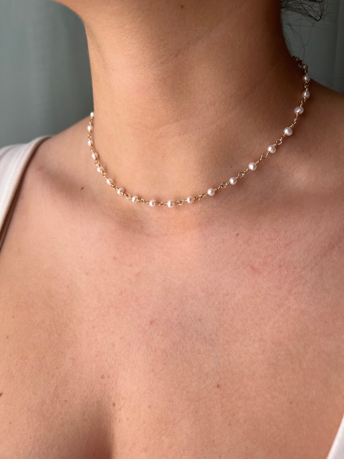 Jane Necklace Small Pearl