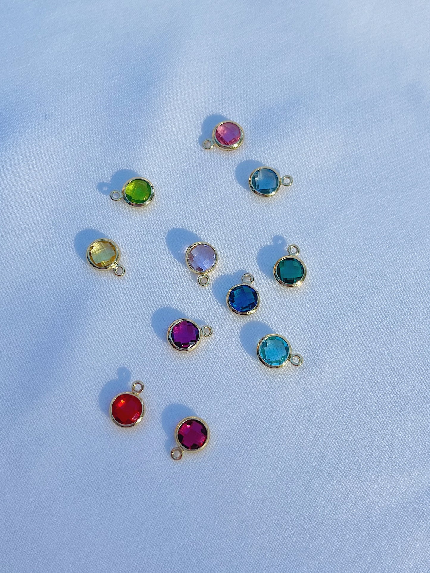 Birthstone Charm Hoop Earring