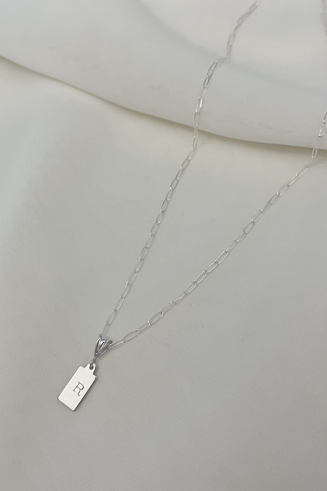 Initial Necklace Silver Piper Chain
