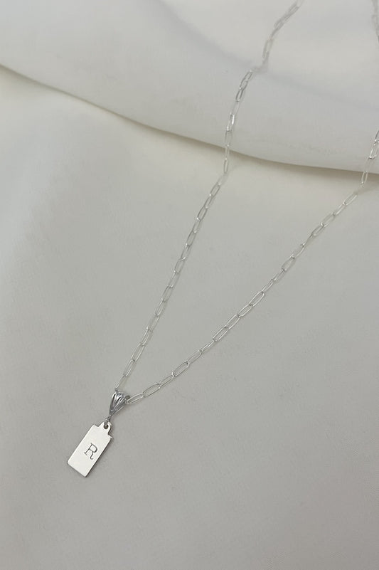 Initial Necklace Silver Piper Chain