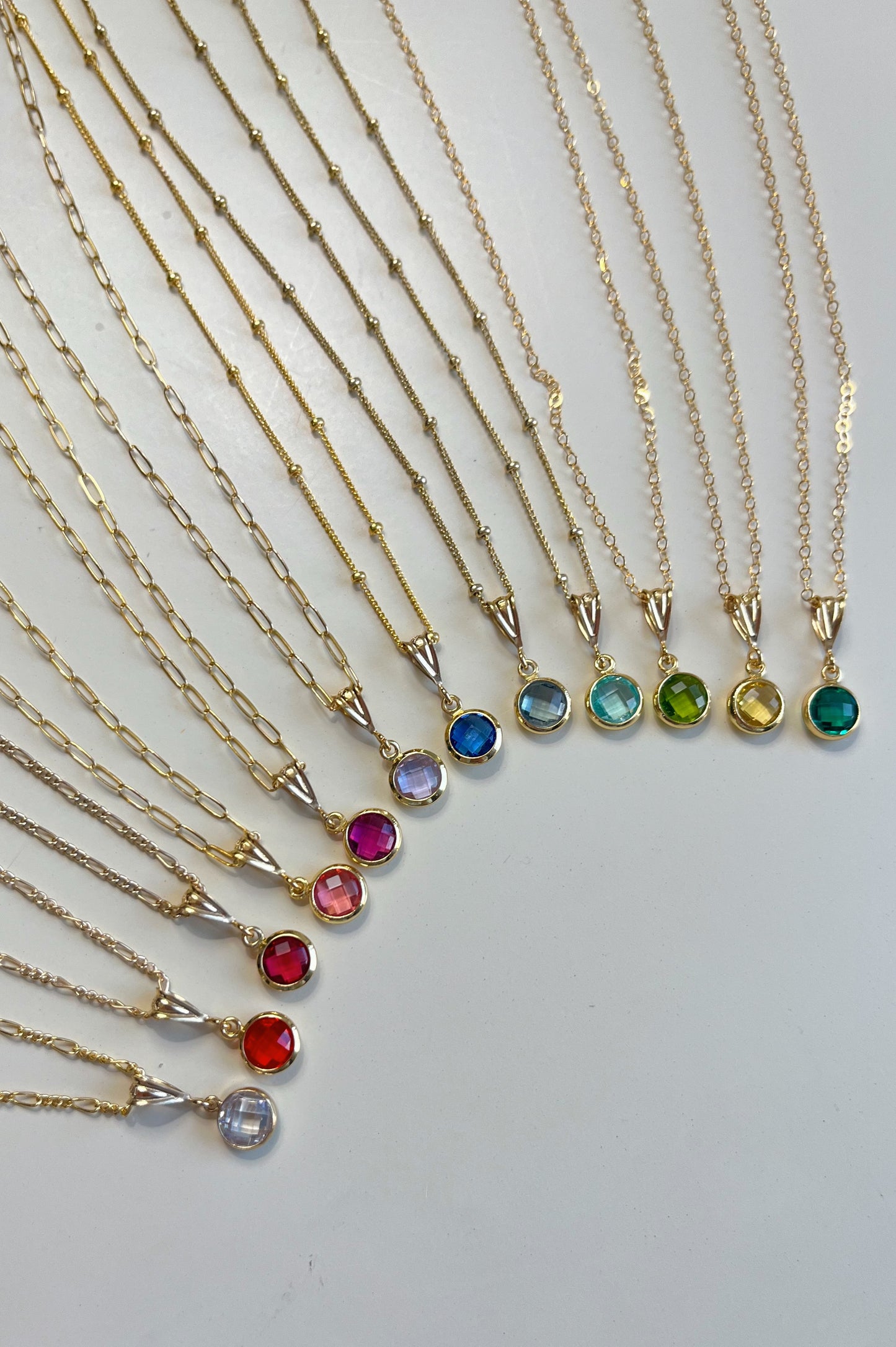 Birthstone Necklace Classic Chain