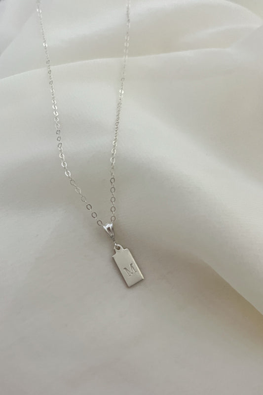 Initial Necklace Silver Classic Chain