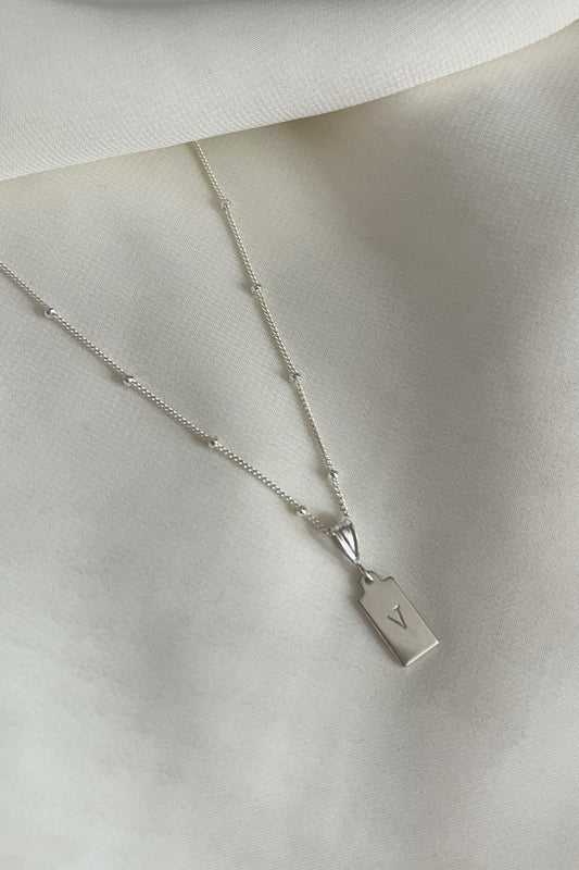 Initial Necklace Silver Celeste Chain